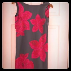 Halston Silk Gray and Fuchsia Dress